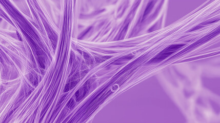 Purple abstract fiber art, with flowing, intertwined lines creating a futuristic, ethereal texture. 