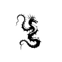 Mystical dragon emblem design featuring intricate details symbolising power strength and good fortune in traditional chinese culture