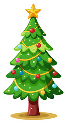 Stylized christmas tree isolated on white background with simple design