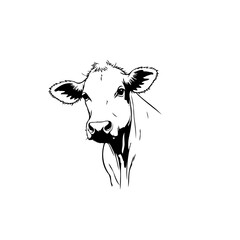Elegant cow illustration showcasing simple black and white design perfect for any rustic or farm themed projects
