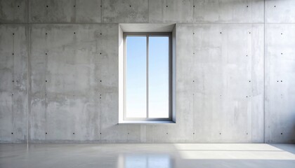 Empty Concrete Room With Large Window
