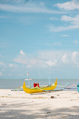 yellow traditional indonesian fishing boat