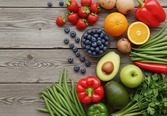 Fresh red tomatoes, green cucumbers, and colorful peppers on a rustic wooden table create a healthy and vibrant vegetarian salad