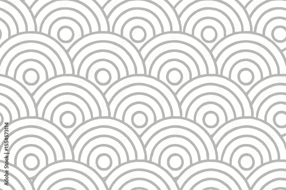 Poster abstract minimal monochrome seamless repeating geometric pattern subtle grey concentric arcs circles