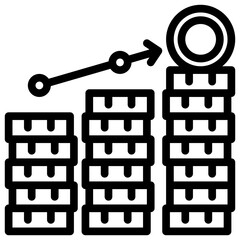 passive income icon vector with line style