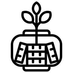 saving icon vector with line style