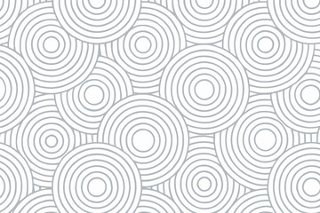 Contemporary Geometric Seamless Pattern Background Design Featuring Overlapping Concentric Ring Shapes Abstract Repetitive Grey and White Texture Element for Print or Digital Use