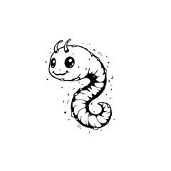 Whimsical worm illustration with cheerful expression invites children to explore the joys of nature and learning