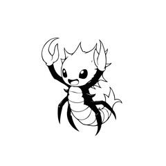 Cute cartoon character black and white drawing style is perfect for children's books or educational materials vector
