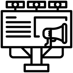 Billboard marketing icon for content carketing, business, website, application, printing, document, poster design, etc