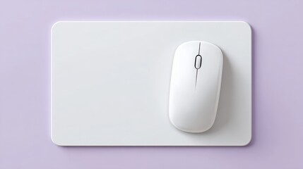 white mouse and mousepad mockup, tech branding and office accessory designs
