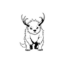 A captivating illustration of a whimsical creature with antlers blending fantasy and nature in an artistic style