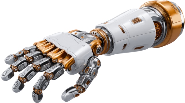 Prosthetic Hand: A cutting-edge prosthetic hand, meticulously crafted with a blend of advanced technology and elegant design. This image showcases the remarkable potential of innovation