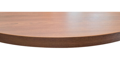 Close-up of round wooden tabletop edge