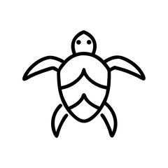 Simple illustration of turtle icon. Line drawing. Chinese zodiac. Animal. Lucky charms. Symbol of longevity. U Sea.
