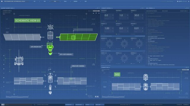 A detailed visual interface for spacecraft control and monitoring, ensuring effective user interaction