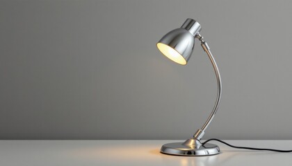 Chrome Gooseneck Desk Lamp on White Surface