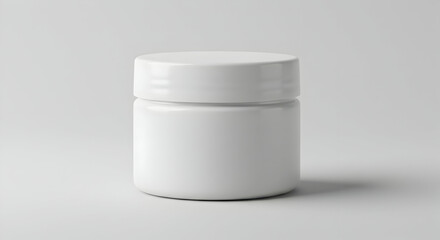 Blank white cosmetic jar mockup product packaging design template isolated on white background studio shot