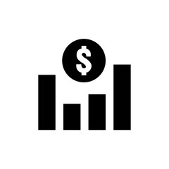 bar graph with dollar icon