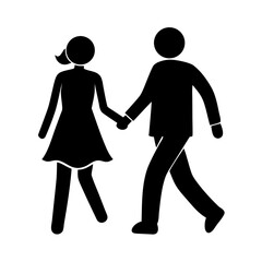man and woman silhouette holding hands