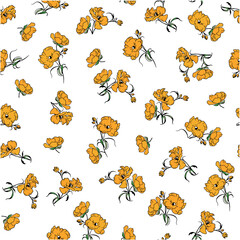 Fototapeta premium Seamless floral pattern, summer colors, wildflowers. Vector colorful floral pattern