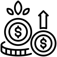 Money grow icon for business opportunities, business, website, application, printing, document, poster design, etc