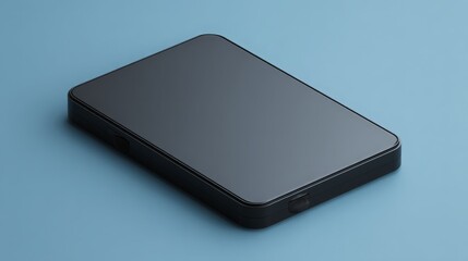 black portable hard drive mockup , tech gadget branding and data storage content

