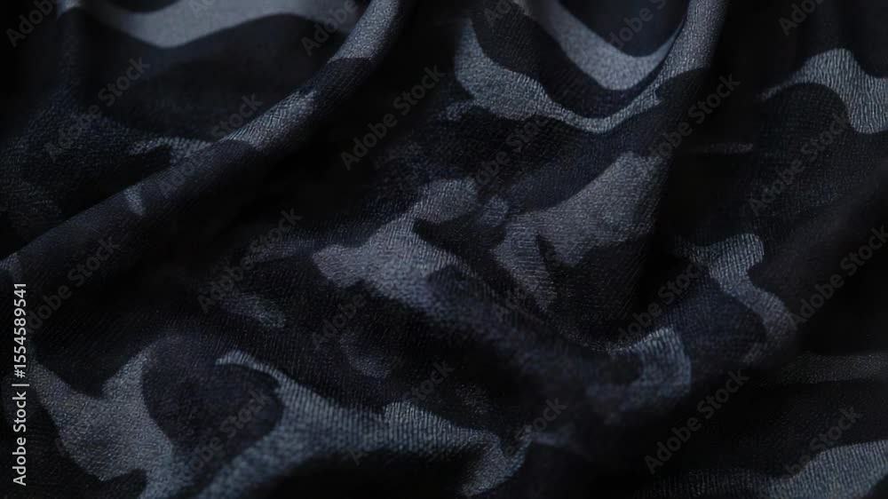 Poster high-quality image of a close-up shot of black and grey camouflage print fabric