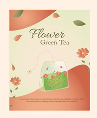 flower organic green tea bag