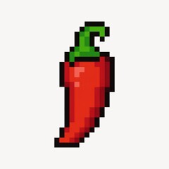 Obraz na płótnie Canvas Pixelated spicy red pepper