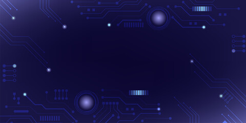 Futuristic circuit background technology digital blue abstract glowing electronic modern