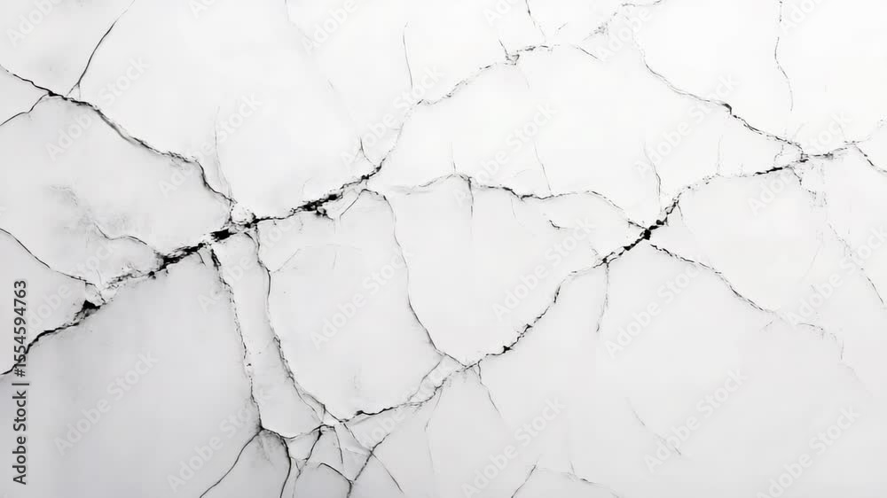 Poster White surface experiencing progressive cracking under intense pressure, revealing intricate fracture patterns characteristic of geological stress or seismic movement