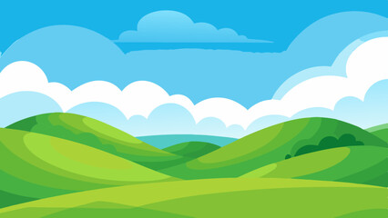 Rolling Green Hills Vector Illustration