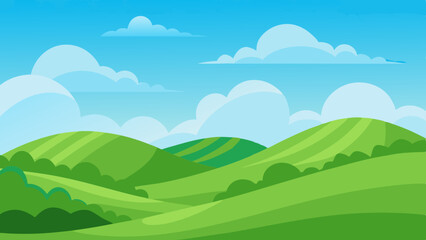 Rolling Green Hills Vector Illustration