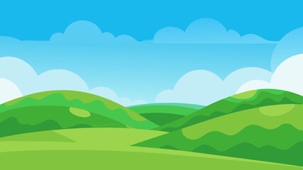 Rolling Green Hills Vector Illustration