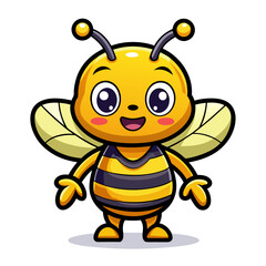 Cute Honey Bee Mascot Character Vector Logo Design for Branding and Illustration Purposes