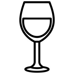 Isolated Wine Glass Vector Icons for Alcohol Beverage Designs