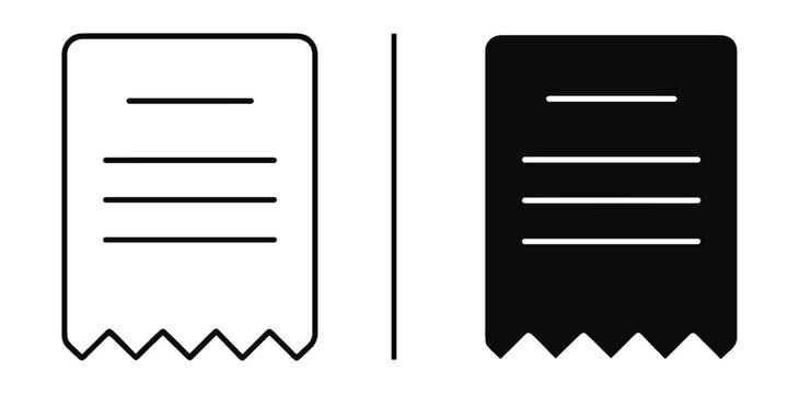 Receipt Icon: Minimalist illustration of a receipt, symbolising transaction, accounting and financial documentation. Reflecting precision, simplicity, and clarity.