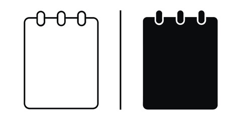 Two Notebooks Concept: a conceptual art piece where two notepad icons. One with a white inner, black lines with the other black inner, white outline of notes.