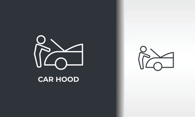 Car Hood Vector, Icon Or Logo Sign Isolated Symbol Illustration