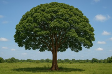 Fototapeta premium Majestic tree in open field.