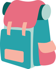 Blue and Pink Backpack Illustration