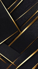 Luxurious black and gold textured geometric abstract background with diagonal lines