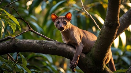 Forest Animal Sitting on Tree Branch