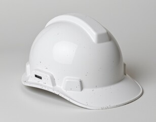Fototapeta premium White Speckled Hard Hat on White Background