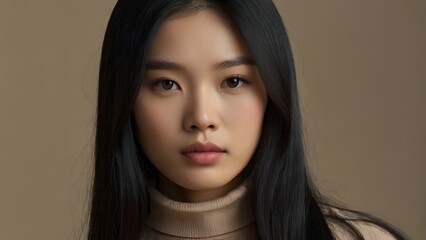 Portrait of a Young Woman with Long Hair