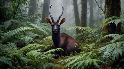 Forest Antelope in Lush Greenery