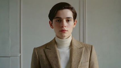 Stylish Young Man in Vintage Fashion Portrait