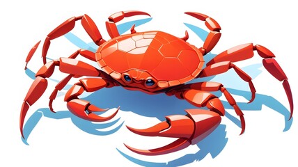 Vibrant Red Crab Illustration