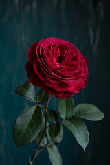 Fototapeta premium Deep red rose, elegant and vibrant. 